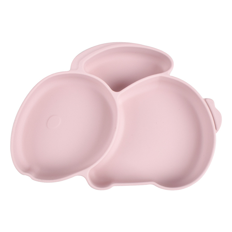 Triplicate Tableware Silicone Dish Service Plate/Tray Suction Baby Dinnerware for Kids Salver Plates Suction Plates for Babies: Y26
