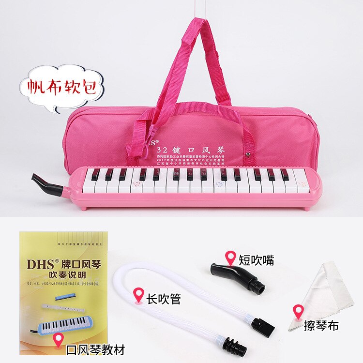 Organo a bocca durevole 32/37 tasti per pianoforte Melodica con borsa per il trasporto strumento musicale per gli amanti della musica regalo per principianti squisito: 32 keys rosa