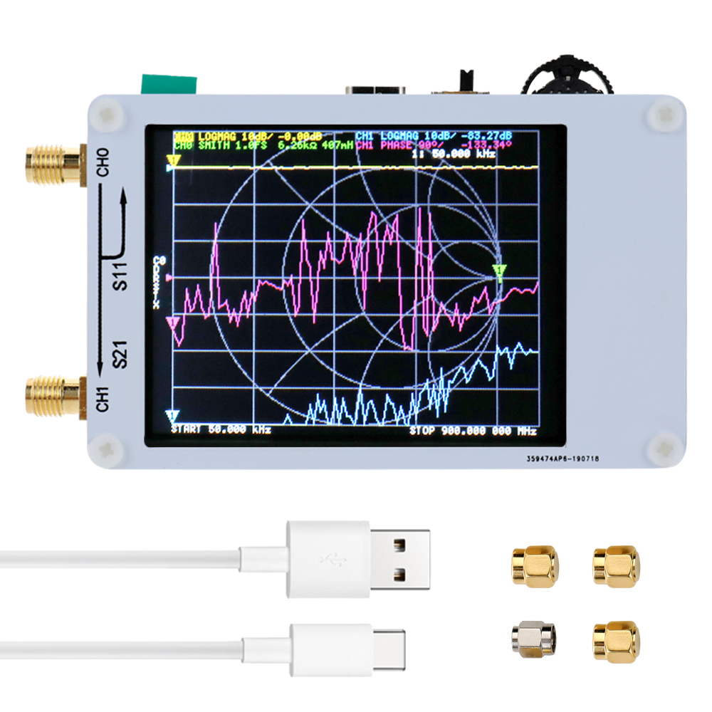 Vectornetwerkinstrument nanovna 50 khz -900 mhz kortegolfanalysator digitaal scherm digitaal staande golfmeetinstrument