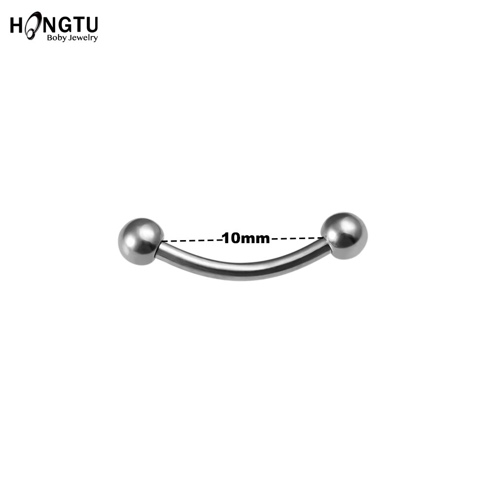 HONGTU 1PC G23 Titan Körper durchbohren Schmuck Punk Hufeisen Septum durchbohren Nase Lippe Ring Ohr Smiley Bar BCR Rund Hantel: TI70008-10mm-1pc