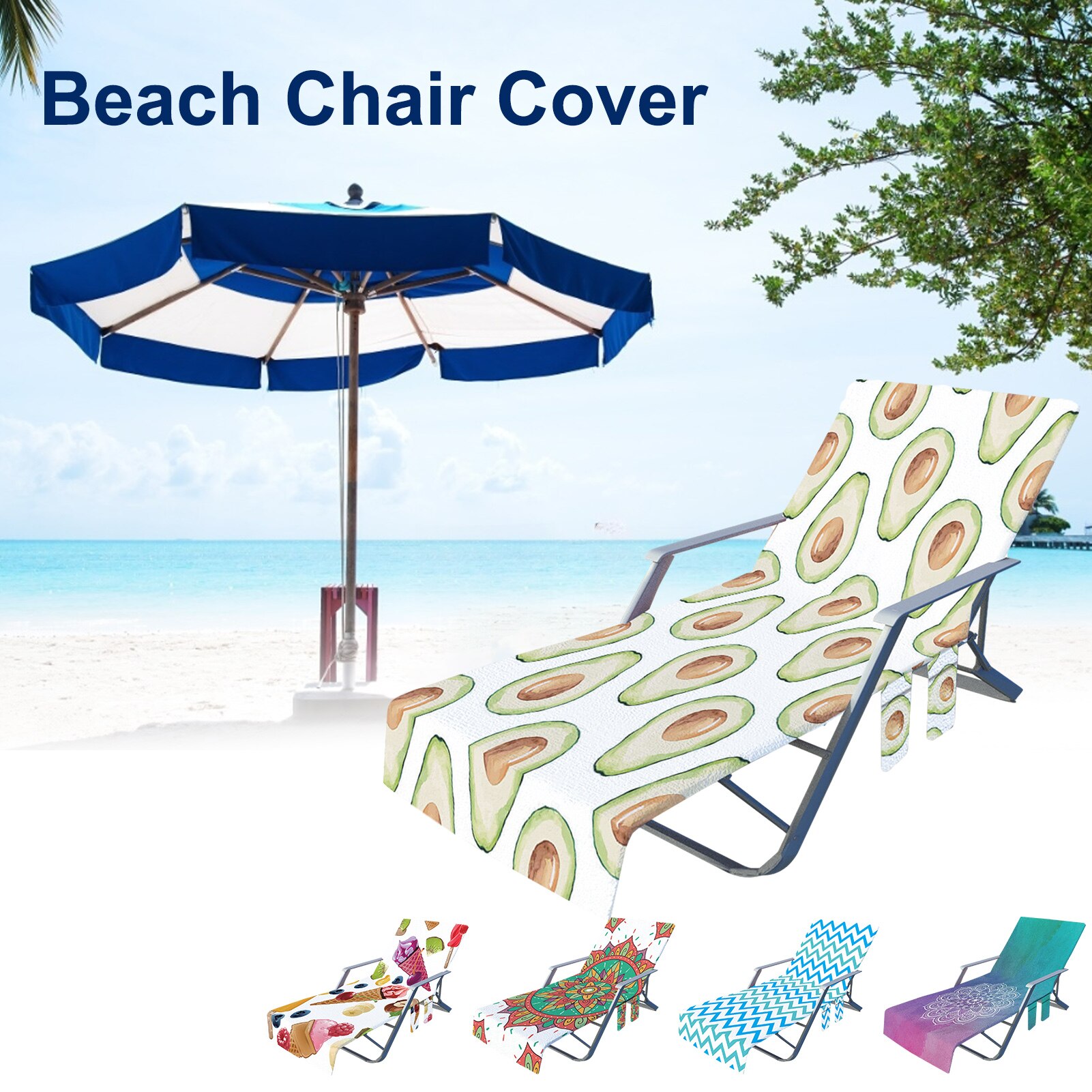 Strand Stoel Cover Zwembad Lounge Stoel Cover Met Zakken Lounge Stoel Handdoek Strandlaken Voor Zomer Strand Zonnebaden