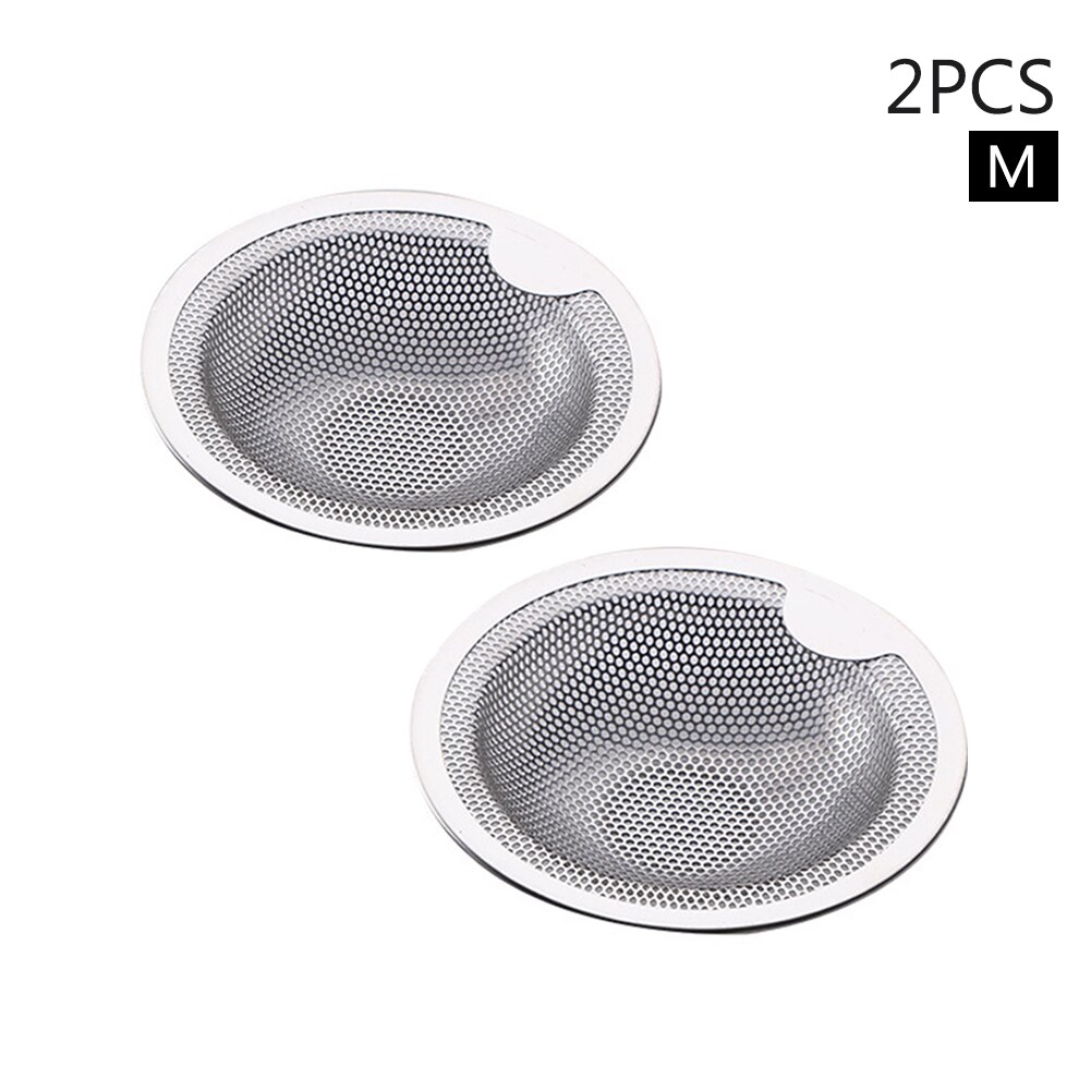 2pcs/pack Strainer Stopper Cover Mesh Sink Drain Catcher Universal Home Kitchen Waste Stainless Steel Bathroom Food Filter Plugs