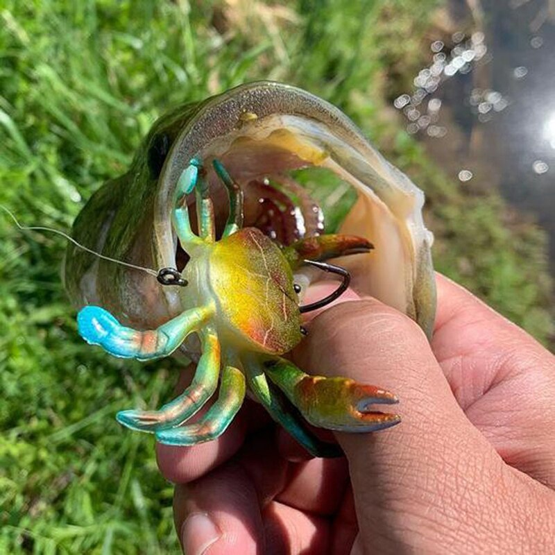 Crab Lure PVC Realistic Fishing Lure for Saltwater Freshwater Lure Trout Wall Eye Catfish Bait Fish Accessory