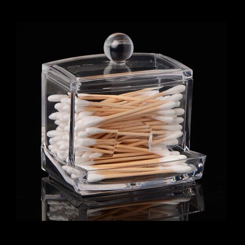 Transparante Wattenstaafjes Stick Opbergdoos Creatieve Acryl Cosmetische Make-Up Organizer Opslag Draagbare Container