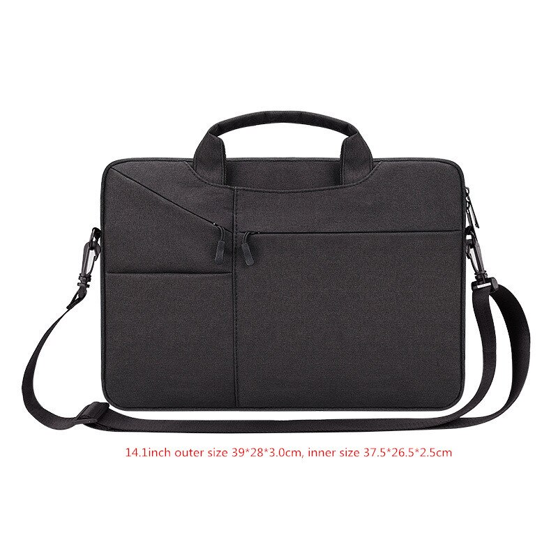 Men's Women's Shockproof Briefcase Laptop Bag Documents Cell Phone Storage Shoulder Tote Crossbody Travel Office Business Pouch: Black M