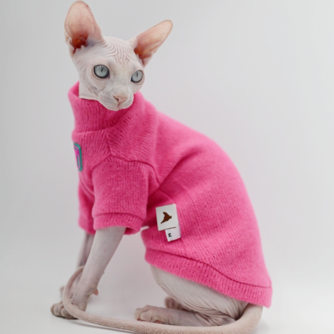 DUOMASUMI Devon Sweater Sphynx Cat Clothes Kitty Soft and Comfort Winter Hairless Cat Clothes