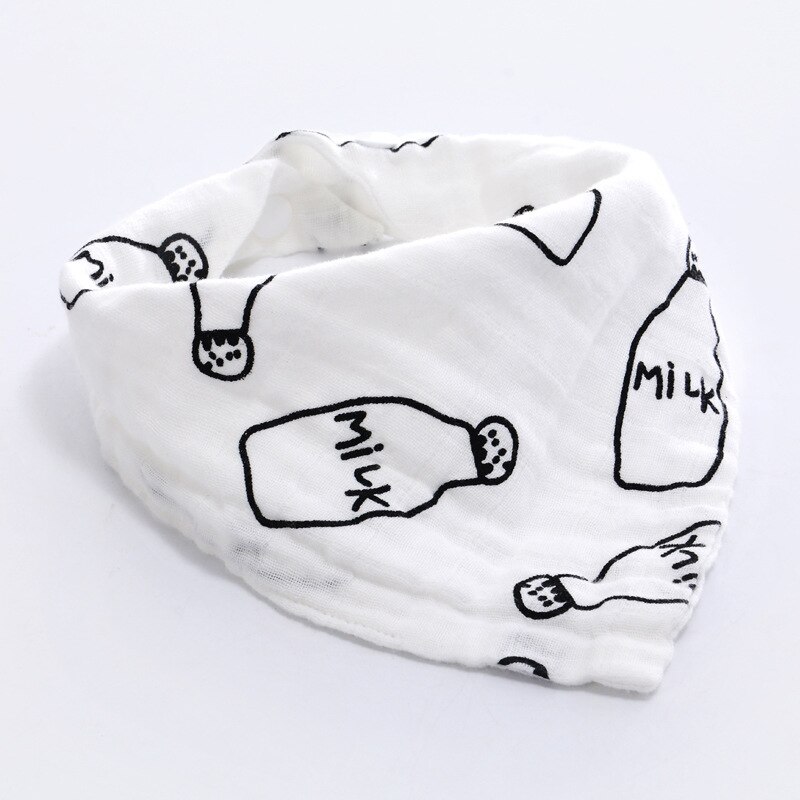 Slabbers Jongen Meisje Bandana Water Absorberen Bib Burp Doek Driehoek Katoenen Sjaal Baby Burp Baby Kerst Accessoires: Milk bottle
