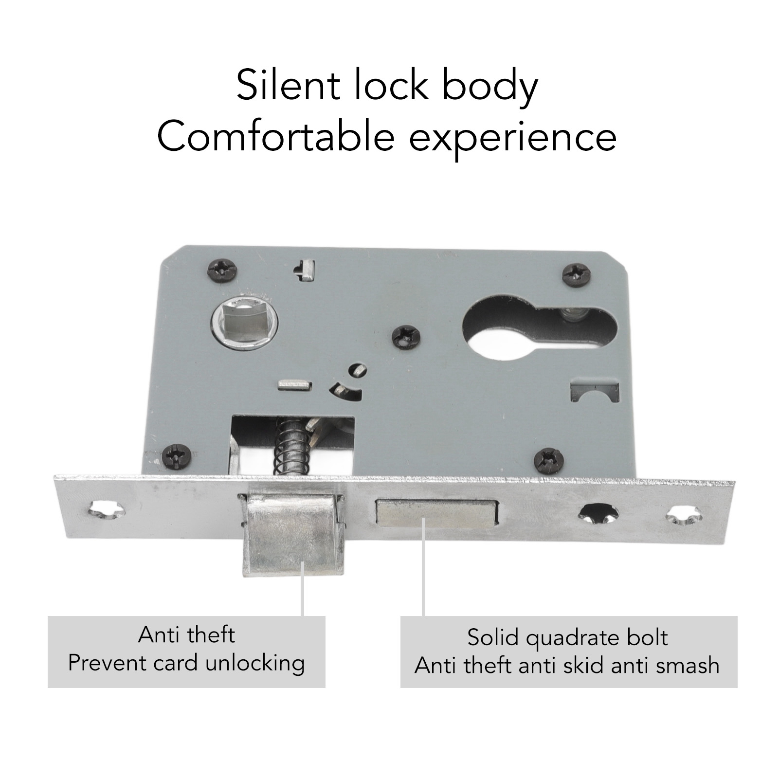 Door Handle Lock Keys Set Bedroom Door Lock Set Large Knob Black Smoothly Rotating Silent Bearing for Bathroom