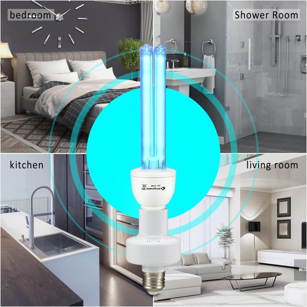 Timing Uv Sterilisator E27 15/25W Uvc Lamp Quartz Licht Buis Desinfectie Lamp 110V 220V Ozon UV-C Bacteriedodende Ultraviolette Lampen