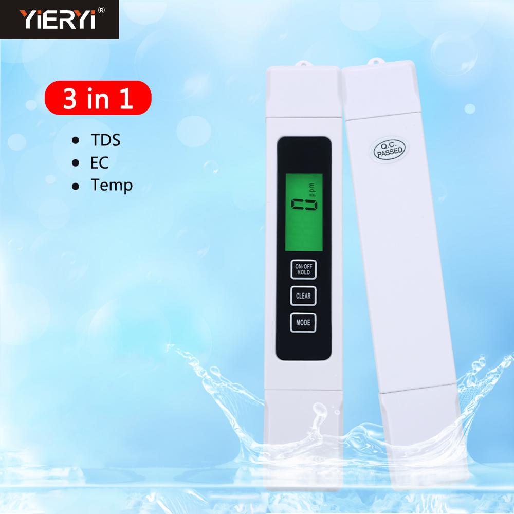 Yieryi TDS PH Meter PH/TDS/EC/TEMP Meter Digital Water Monitor Tester Series for Pools, Drinking Water, Aquariums: TDS02-MIK White