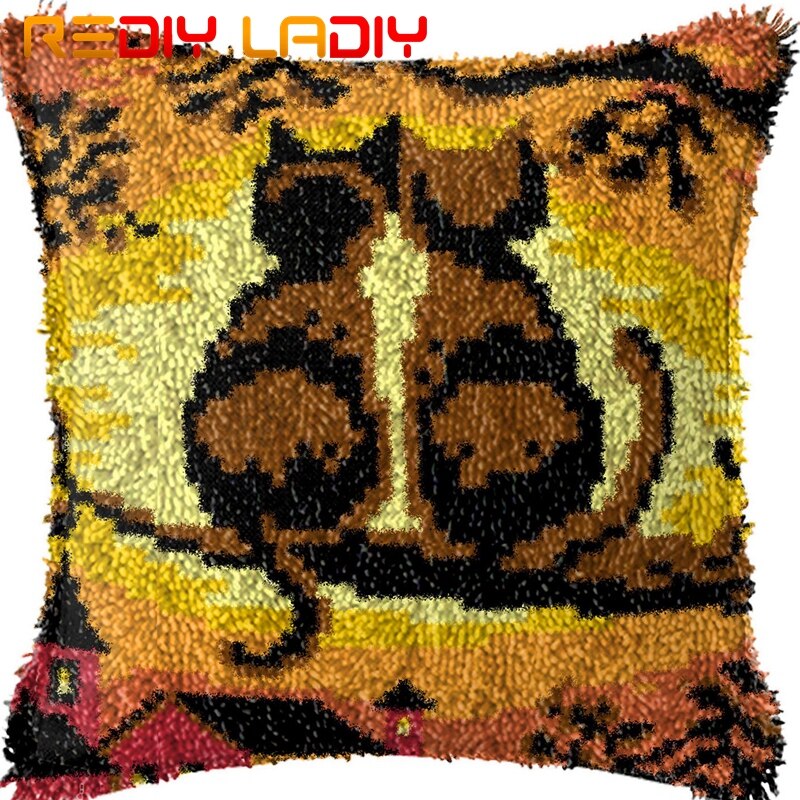 Latch Hook Cushion Kits White Puppy Printed Canvas Acrylic Yarn Crochet Pillow Case Sofa Cushion Cover Bed Pillow Hobby &amp; Crafts: BZ965