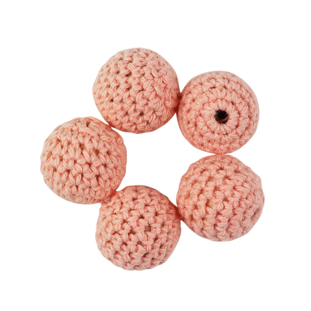 10 stücke holz Häkeln Perlen Ungiftig DIY Baby Zahnen Schmuck Halskette Anhänger Baby Beißring Spielzeug Natürliche Holz Perlen 20MM: 12