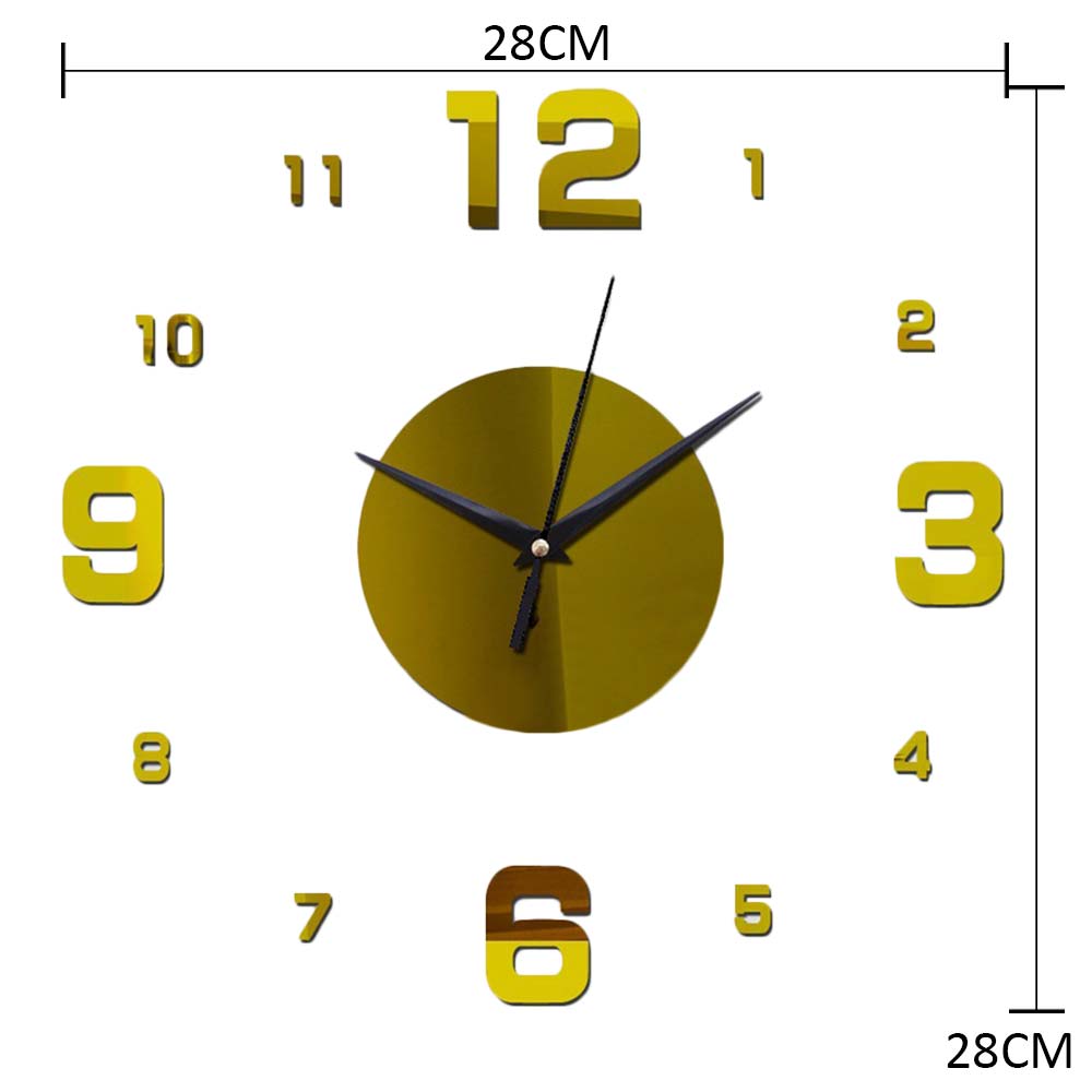 Modern Wall Clock Sticker 3D Mirror Self-Adhesive Diy Digital 3 Color Acrylic Bedroom TV Background Mural Wall Stickers