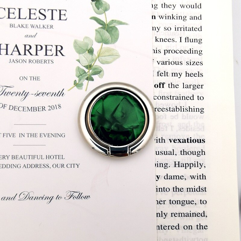 Universal Phone Marble Finger Ring Holder 360 Degree Stand for Samsung Xiaomi iPhone X 7 6 5 5S plus Smartphone Plain Bague: Green