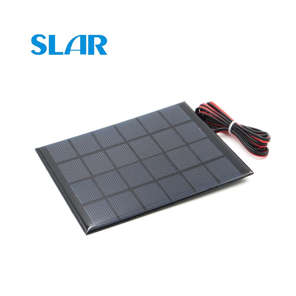 Zonnepaneel Polykristallijn Silicium 6 V 2 W met 100 cm verlengen kabel DIY Battery Charger Module Mini Solar Cell draad speelgoed