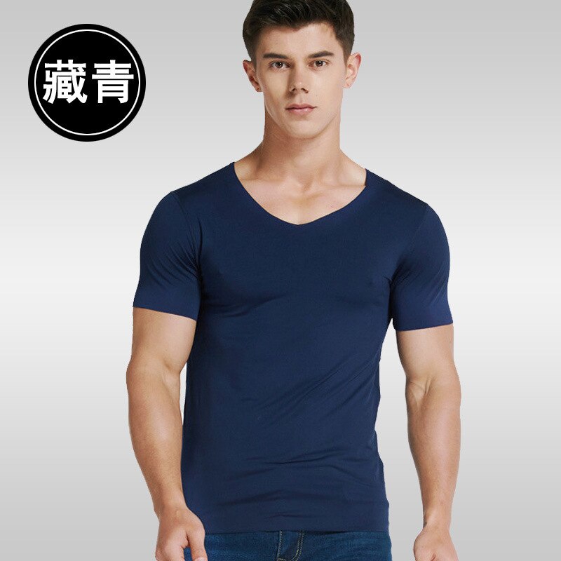 ELI22 nouveaux hommes maigre T-shirt gymnases Fitness musculation T-shirt mâle impression T-shirt hauts été vêtements de sport: 5XL / Navy blue