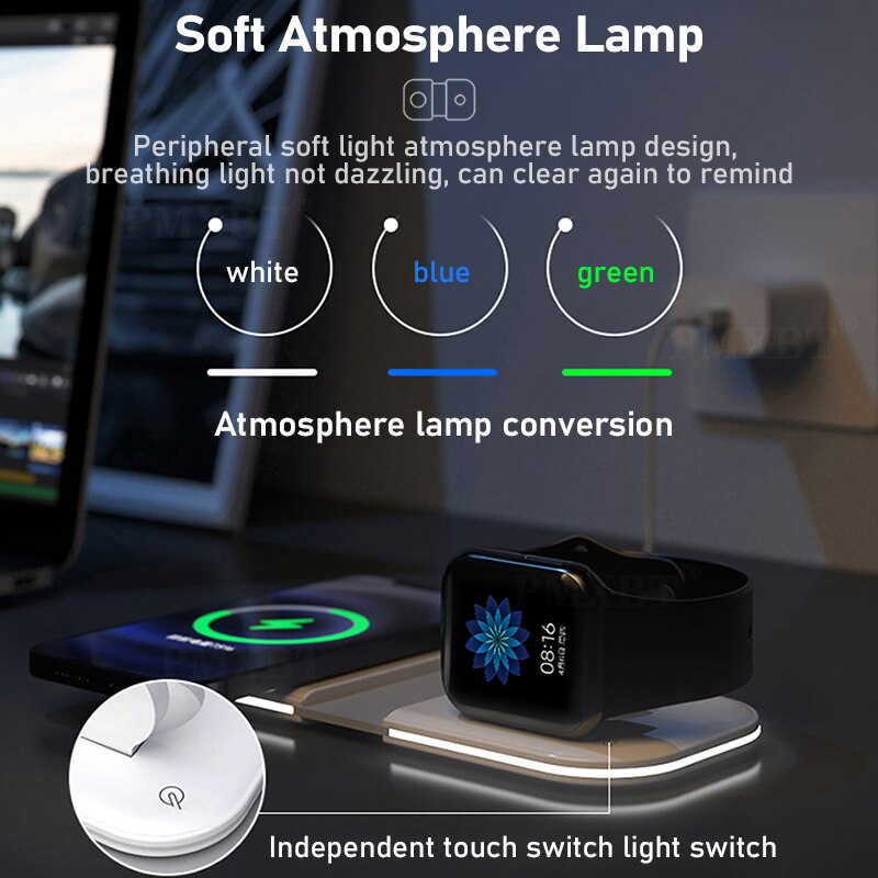 Foldable Magnetic Duo Charger Mag For Safe iPhone 12 Pro 2in1 Wireless Dual-Charger For Apple iPhone 13 Mini iWatch Airpods Fast