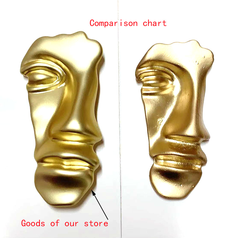 Broches de cara media humana exagerados de moderno para mujeres y hombres, alfileres de personalidad de Metal de Color dorado, decoraciones para fiestas diarias