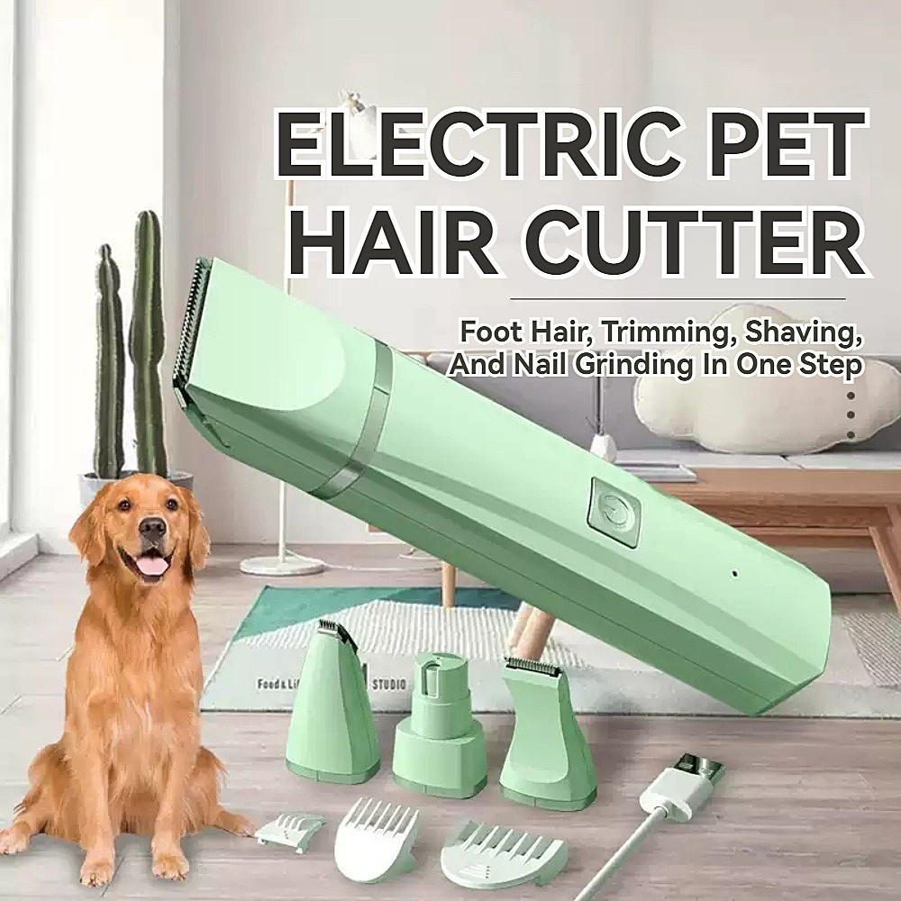 4 in 1 elektrischer Haarschneider für Haustiere, Haarschneider für Hunde und Katzen, wiederaufladbarer USB-Haustierrasierer-Haarschneider