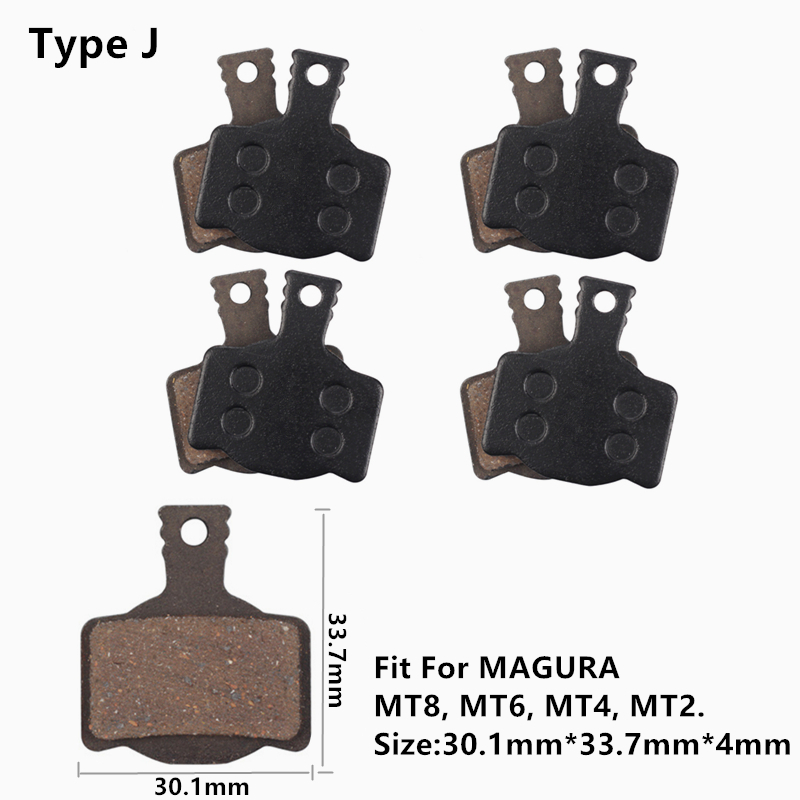 4 par halvmetalliske skivebremseklosser til sykkel, terrengsykkel, til shimano  b01s g01s a01s xtr xt slx deore sram guide nivå hdr rød etap magura