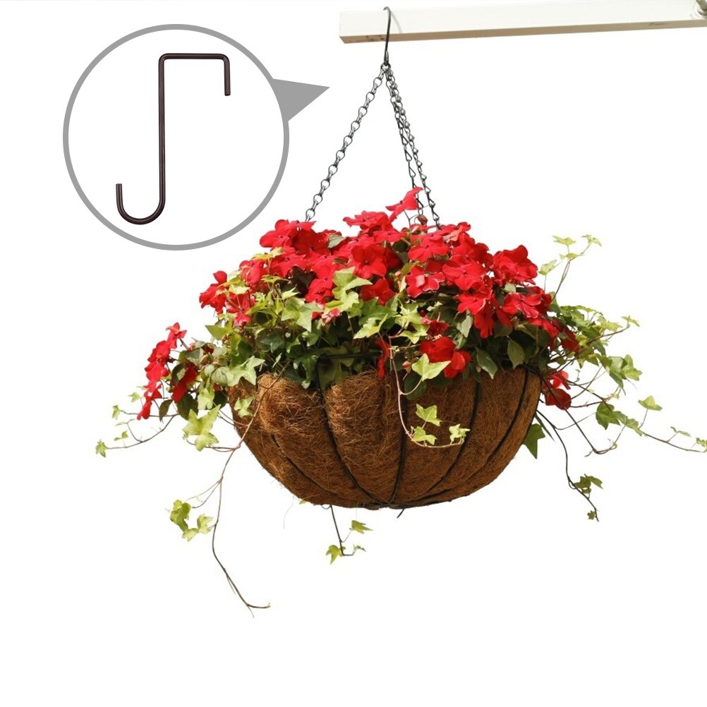 6 Pcs Multi-Purpose Hooks Fence Patio Hooks Metal Hangers for Vinyl Fences Indoor and Outdoor Hanging Lights Plants Bird Feeder