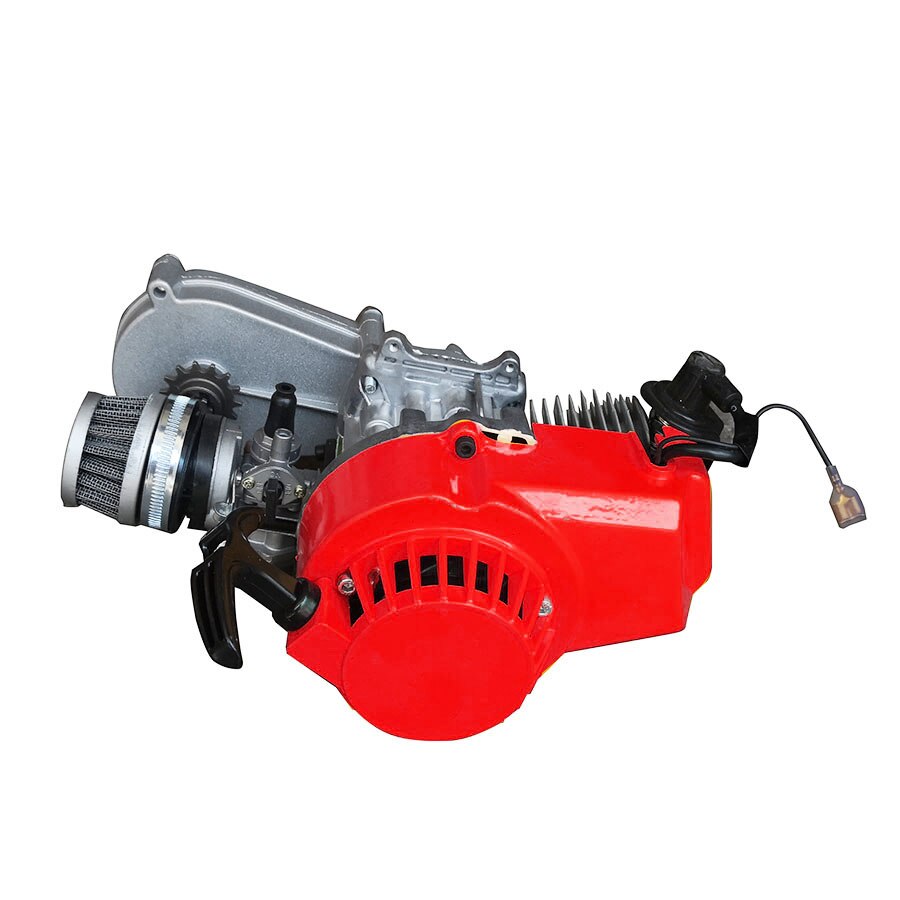 47cc /49cc Engine 2-Stroke Pull Start With Transmission Gear Box for Mini Moto Pit bike Quad Bike: Red
