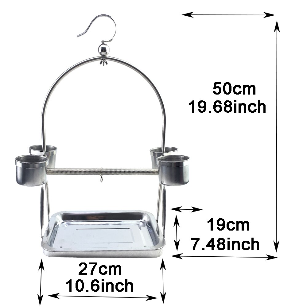 Stainless Steel Parrot Stand Bird Cage Rack With Bell Bird Accessories Parakeet Stand Parrot Cage Nest Budgie Bird Cage Supplies