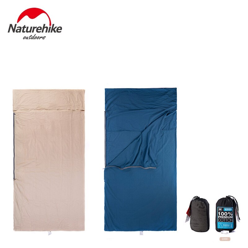 Naturehike ultralet bærbart bomuldsmateriale splejsning konvolut enkelt sovepose liner til forretningsrejser hotel