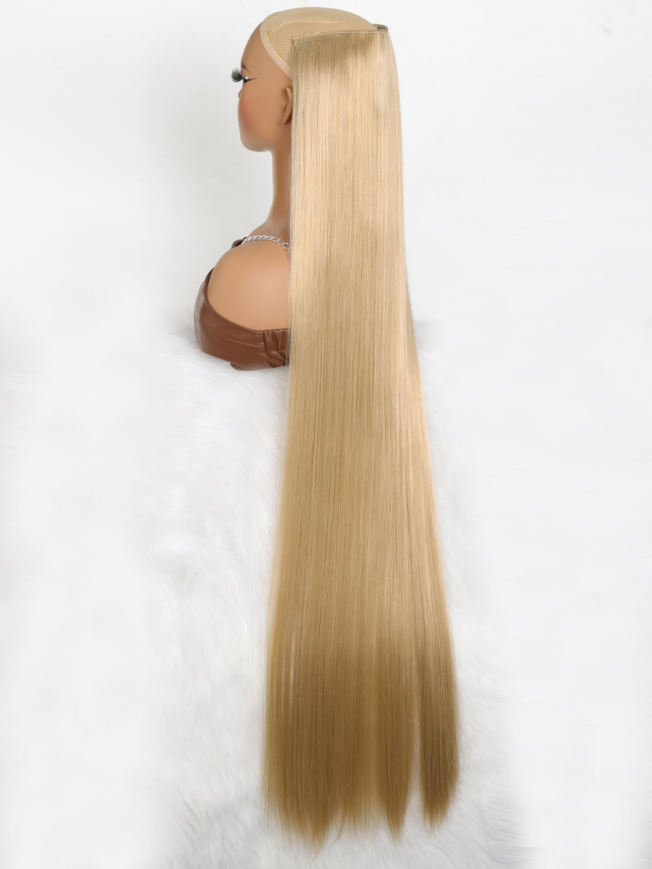 Synthetische 5 Clip In Hair Extensions Lang Recht Kapsel Haarstuk Zwart Bruin Blond 80Cm Natuurlijk Nep Haar Voor Vrouwen