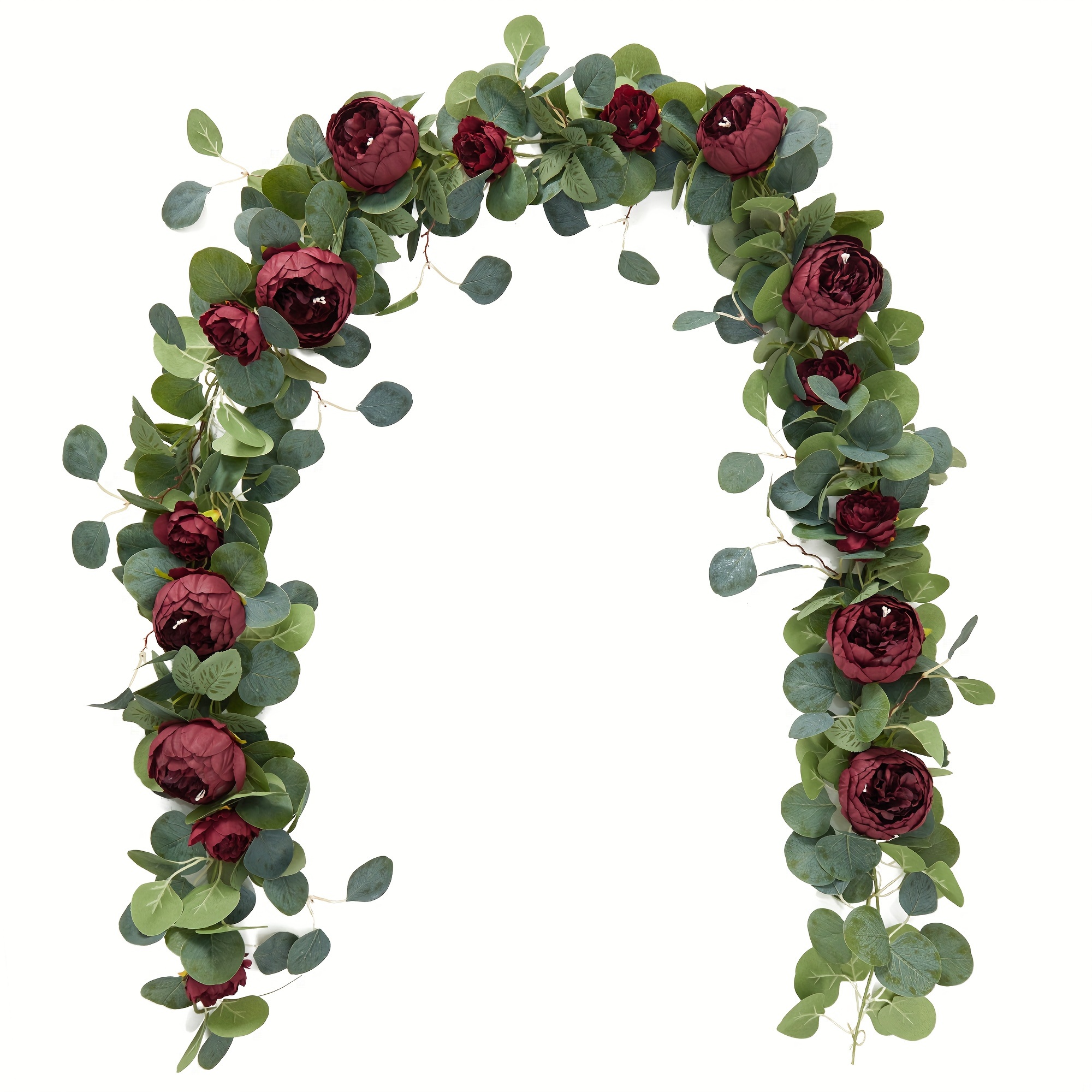 Peônia artificial rosa videira, decoração de festa de casamento flores artificiais, plantas suspensas de parede verde, cinto de flores simuladas: CINZA