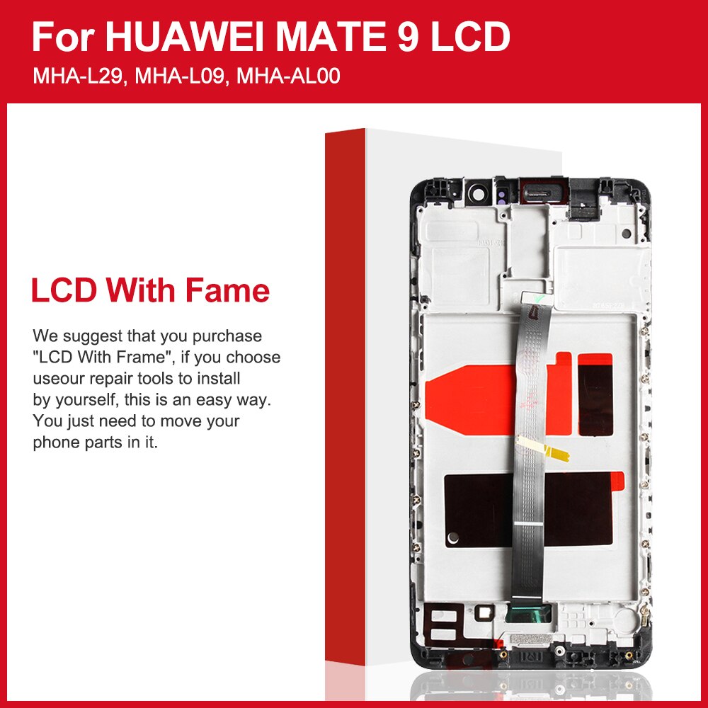 5.9'' Original LCD For HUAWEI Mate 9 Display Touch Screen Digitizer with Frame Display for Huawei Mate 9 LCD MHA-L29 Replacement