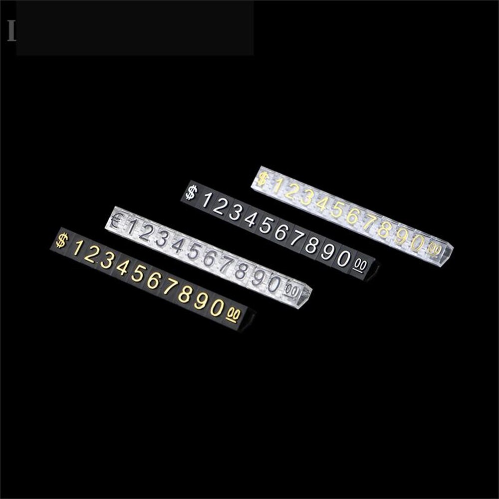 30pcs Price Tag Dollar Numeral Cubes Assembly Blocks Stick Combined Number Digit Tag Sign Watch Jewelry Pricing Display Stand