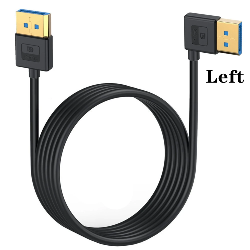 90-Grad rechtwinkliges Displayport 1.4-Kabel DP-Stecker auf Displayport-Stecker Silikonkabel mit 8K/60Hz, 4K/144Hz-Unterstützung 0,3 m 1 m 5 m: Weiß / 1m