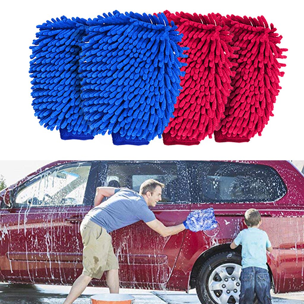 4 pièces gants de lavage de voiture outil de nettoyage Durable Super gant microfibre voiture fenêtre lavage maison nettoyage chiffon serviettes gants