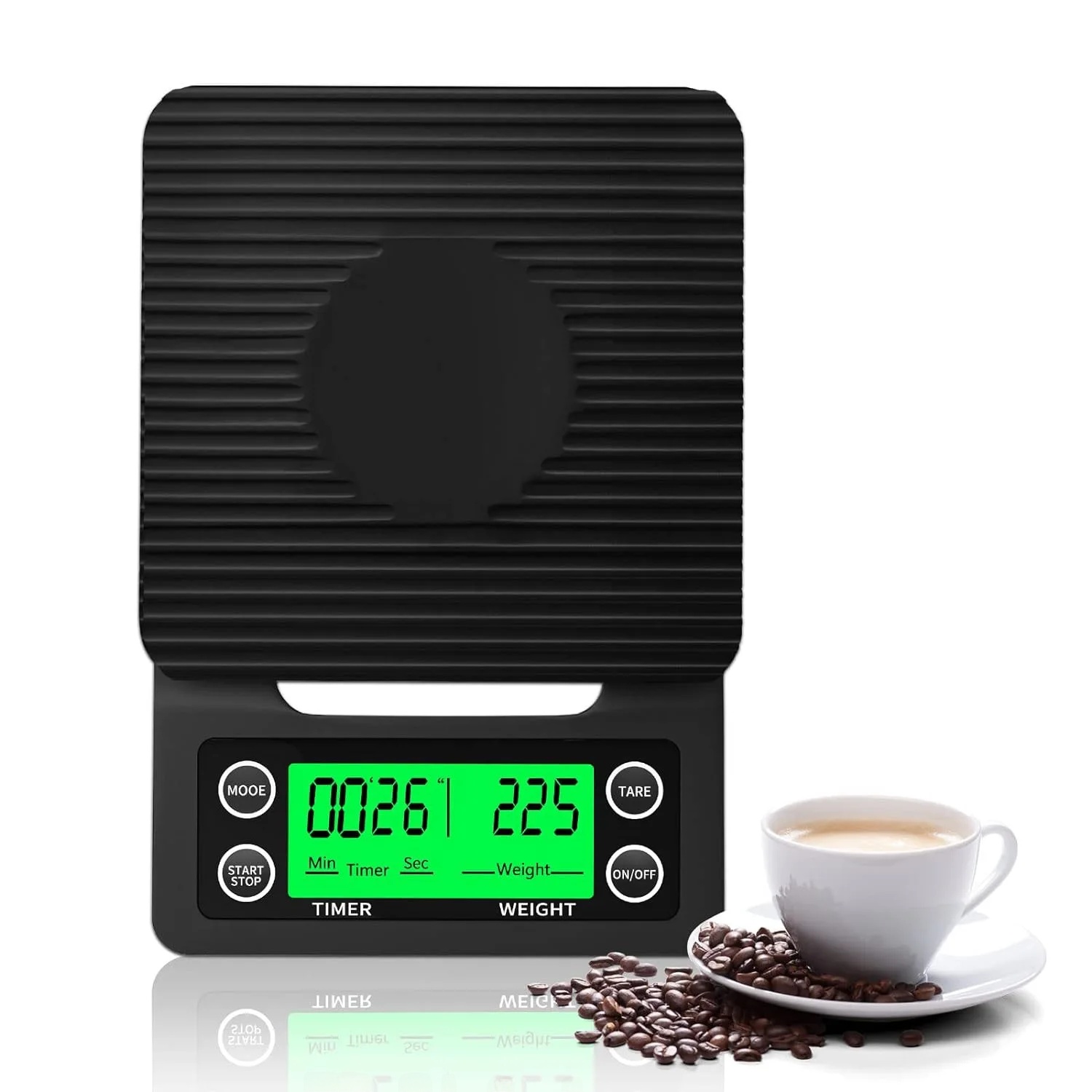 Højpræcisions italiensk kaffe elektronisk vægt hæld over kaffeværktøj 2kg/0.1g grænseoverskridende digital køkkenvægt: Grå