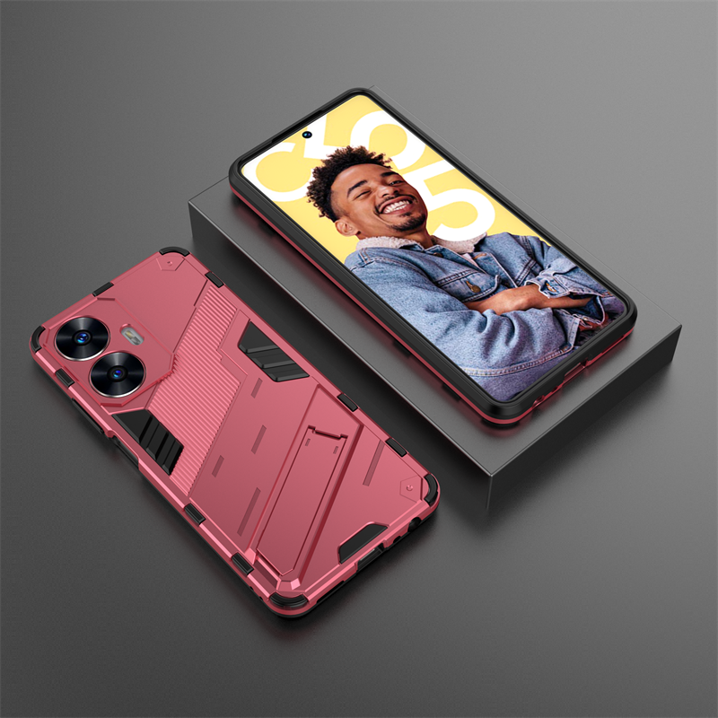 etui na telefon Realmi C55 4G Shockproof Armor magnetyczny uchwyt etui na telefon RealmeC55 Realme C55 C 55 55C 4G RMX3710 6.72" Bck pokrywa: Niebieski