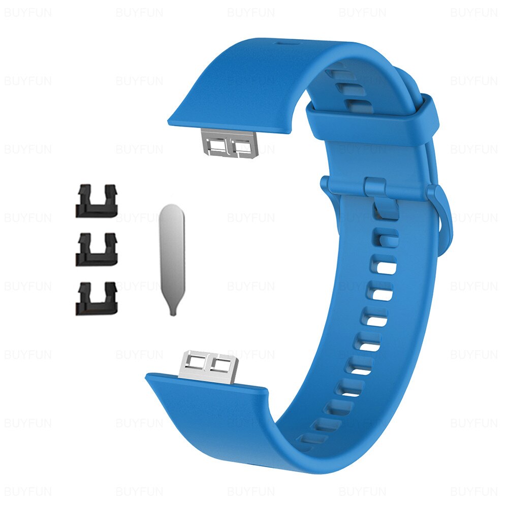 Gummirem til huawei watch fit smart armbånd armbånd udskiftning sport på hauwei watchfit strapas smart tilbehør: Blå