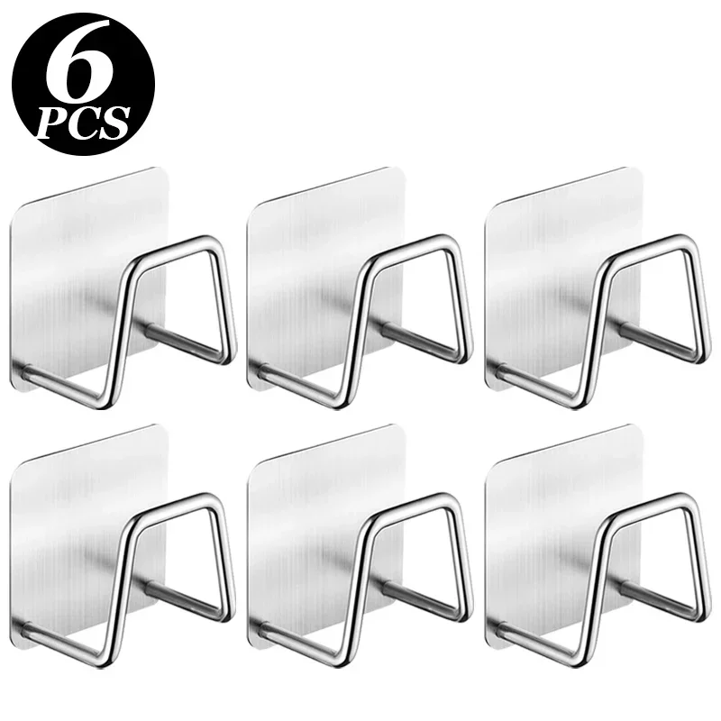 1-6 stücke Küche Edelstahl Waschbecken Schwämme Halter Selbstklebende Ablauf Trocknen Rack Regal Haushalt Wand Haken Lagerung veranstalter: plum