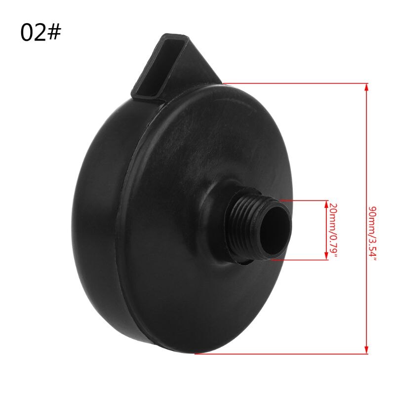 16/20mm zwarte kunststof mannelijke schroefdraad uitlaatgeluiddemper luchtfilter demper compressor: 20mm
