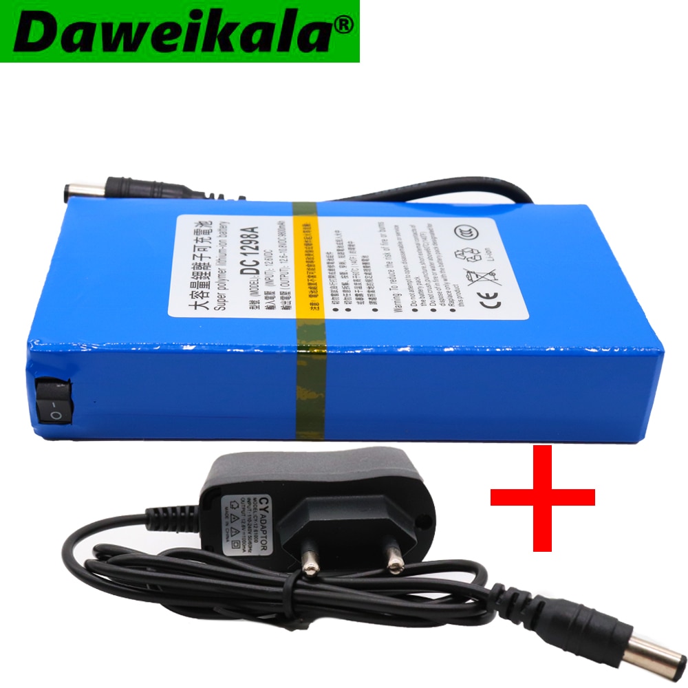Durable DC 12 V 9800 MAH de Alta Capacidade Super Poderoso Backup de Bateria Recarregvel Li-ion Bateria Para Cmera Accmulat