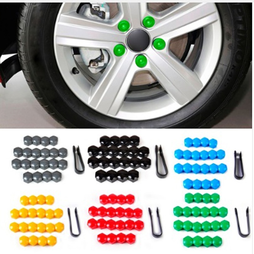 20 Stks/set 17 Mm Car Auto Hub Schroef Cover Band Wiel Schroef Bouten Moer Caps Wiel Moer Bout Head Cover cap Hub Schroef Protector