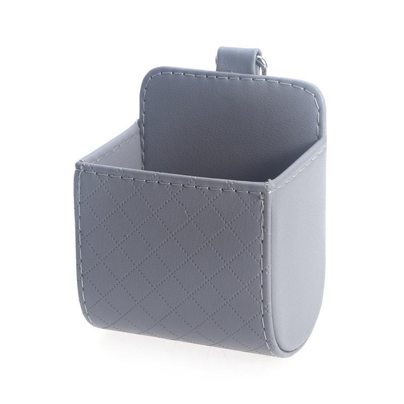 Auto Air Vent Opbergtas Organizer Case Universele Lederen Auto Outlet Gsm Houder: Grijs