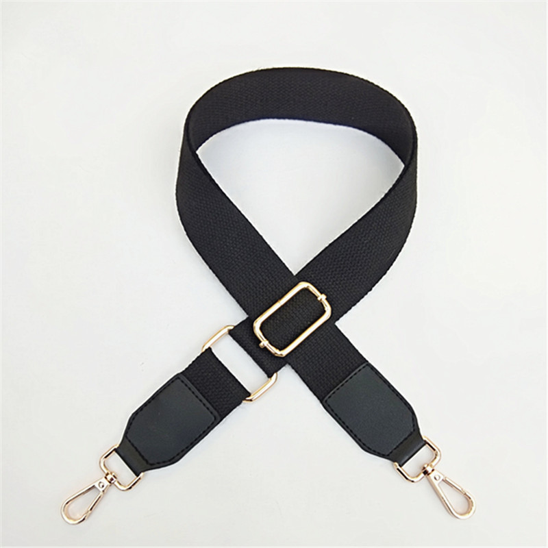 HJKL pure color cotton woven belt with pu leather long shoulder belt adjustable single-shoulder slant shoulder bag accessories