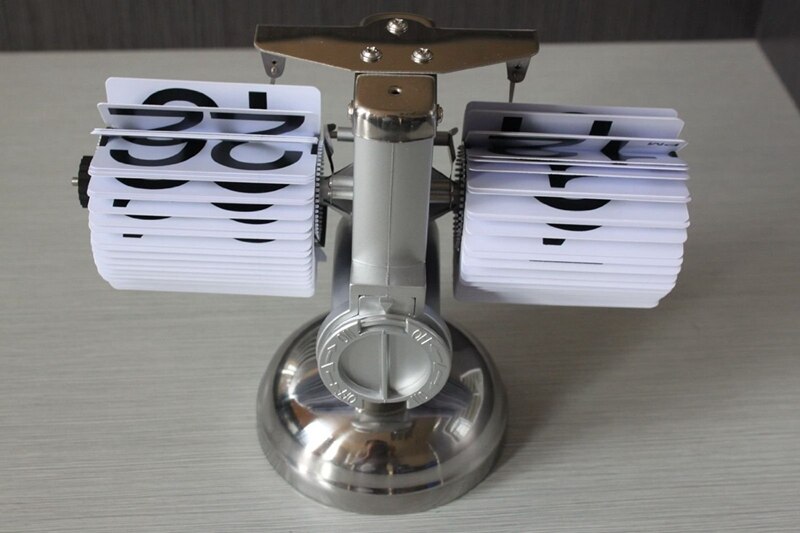 SODIAL(R) rétro horloge rabattable-commande par engrenage interne-blanc + attache de câble gratuite