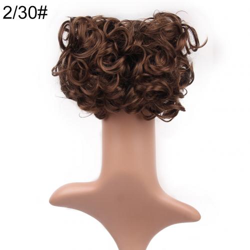Scrunchie Wrap Messy Short Ponytail Extension Curly Wave Clip Hair Bun Chignon