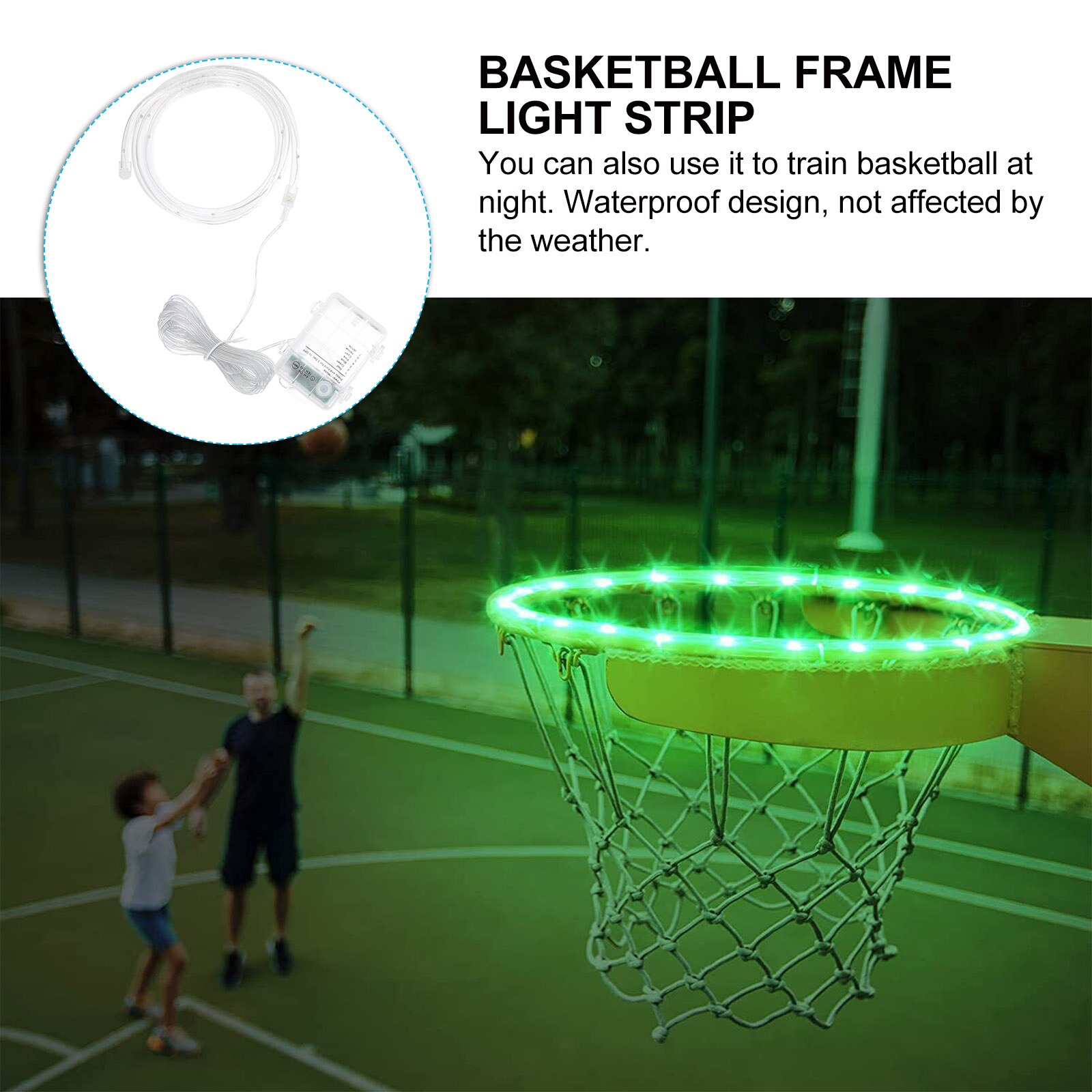 1 Set Outdoor Basketball Frame Decorative Light String Waterproof LED Light String