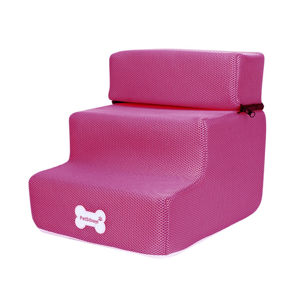 Ademende Mesh Opvouwbare Pet Trappen Afneembare Pet Bed Kat Hond Oprit 3 Stappen: HT