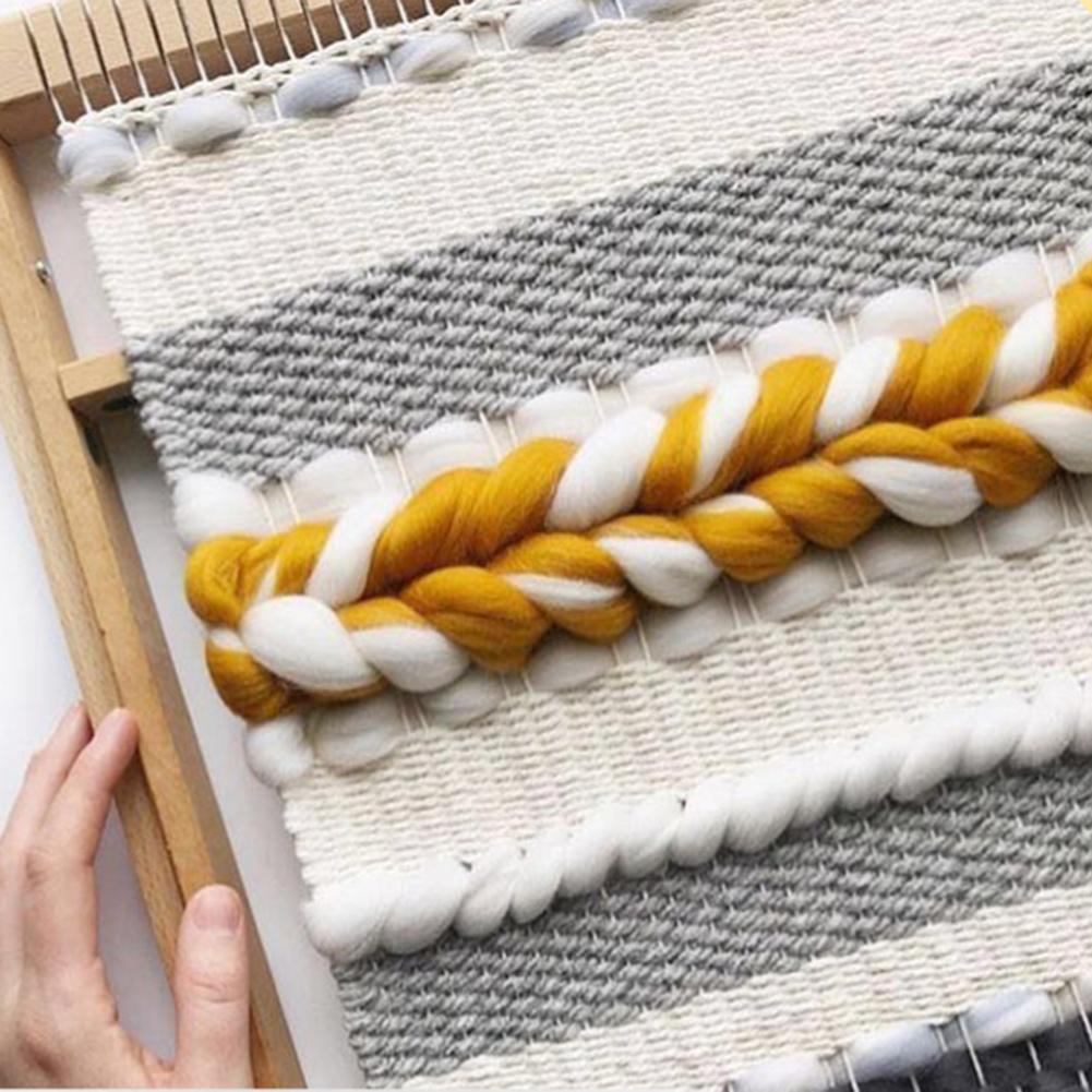 Wooden Sewing Machine Weaving Loom Kit Hand Craft Woven DIY Suit Wooden Multifunctional Loom Wool Hook Looms Household Supplies