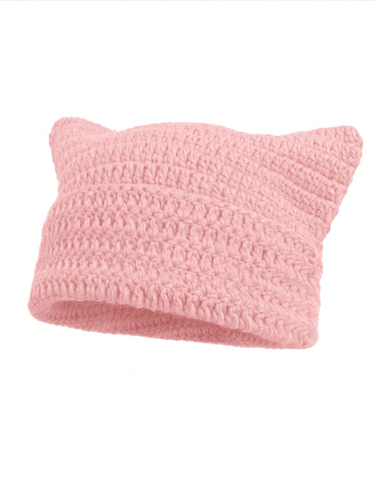 Corchet Cute Cat Ears Beanie Hat for Women Winter Striped Korean Y2K HipHop Cosplay Knitted Streetwear Men Skullies: Coffee