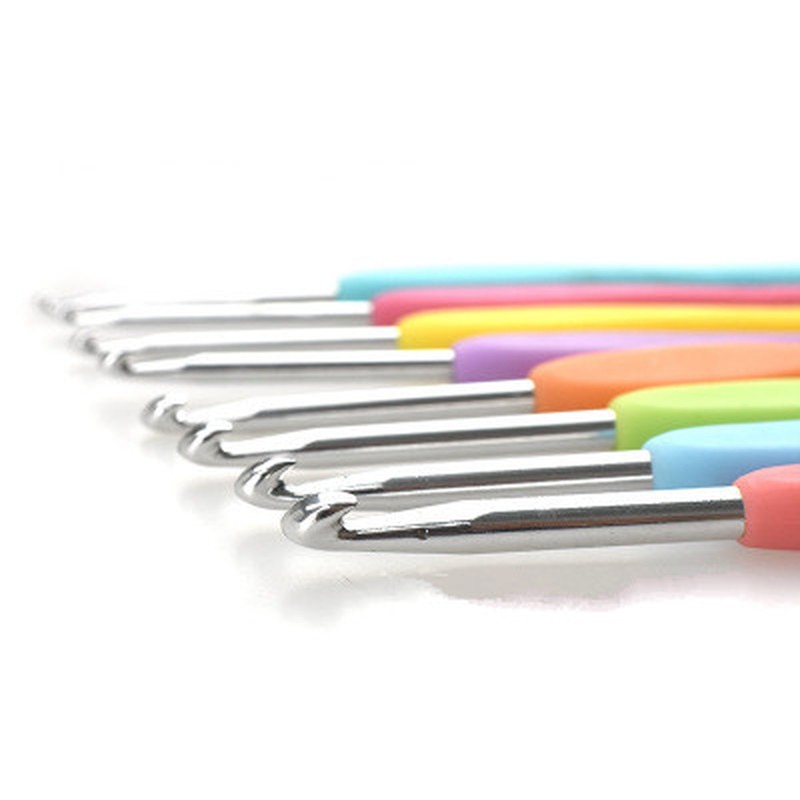 8 Stuks 2.5-6.0Mm Kleurrijke Zachte Plastic Handvat Alumina Haaknaalden Breinaalden Set Gehaakte Handgemaakte Naalden